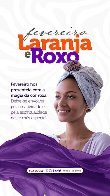 Social media fevereiro roxo