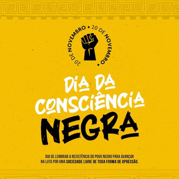 Social media flat design black conscience day brazil