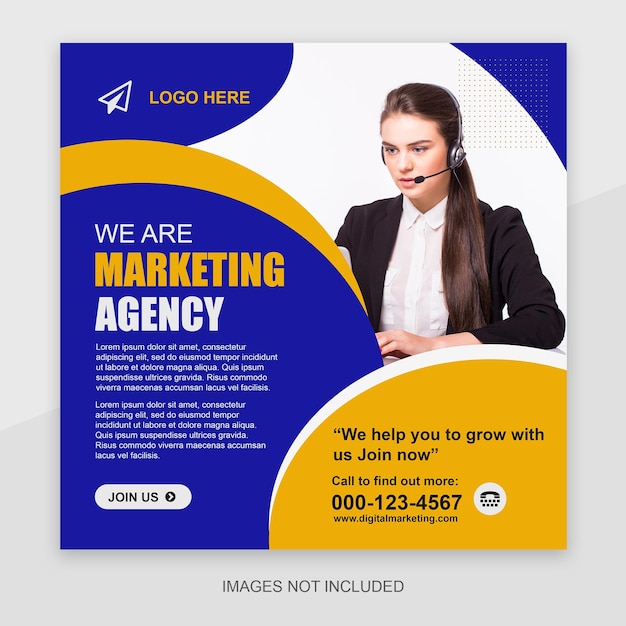 A social media flyer for a marketing agency or business service