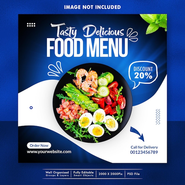 Social media food banner design template