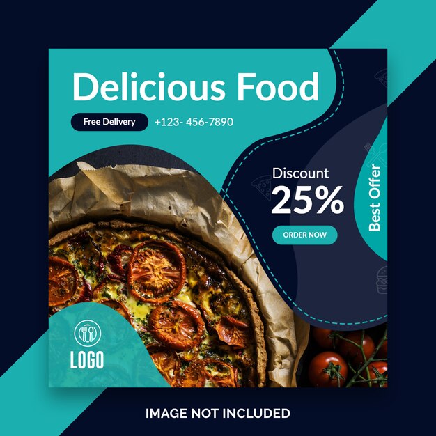 PSD social media food instagram post restaurant template