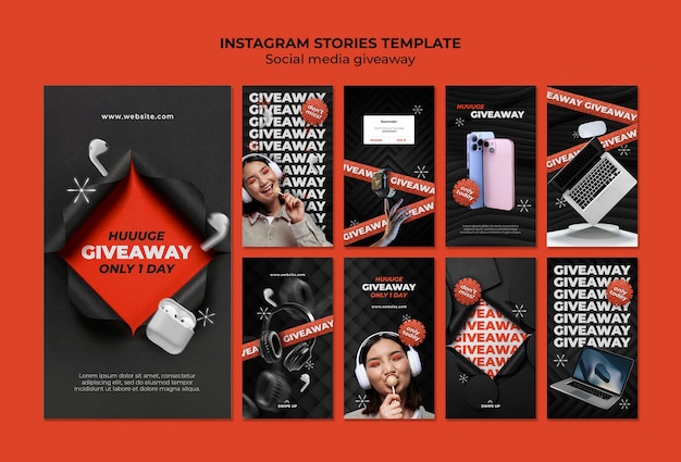 Social media giveaway template design