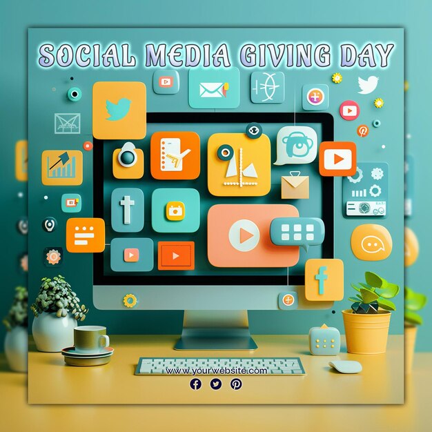 Premium PSD Social media giving day