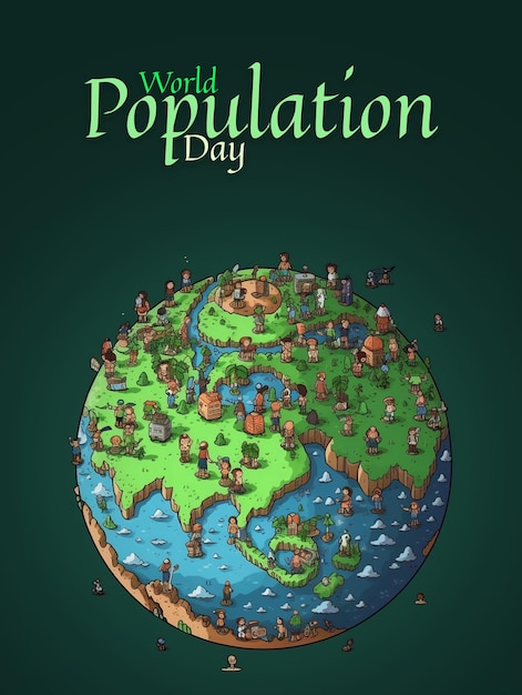 Social media graphics of world population day hashtags amplify the message