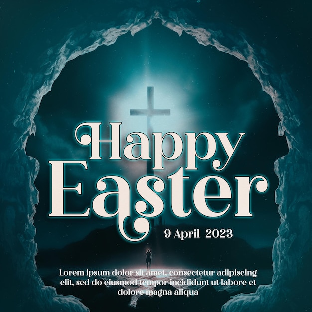 PSD social media happy easter for christianity in portuguese