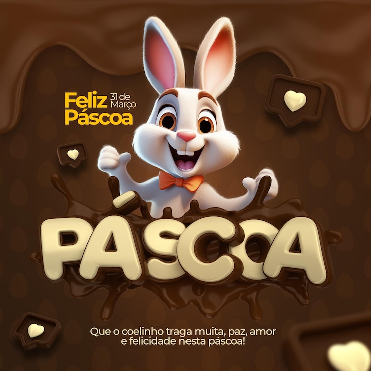 PSD social media happy easter feliz pascoa in brazil