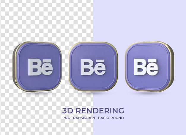 PSD ソーシャルメディアアイコン3dレンダリング孤立した透明な背景
