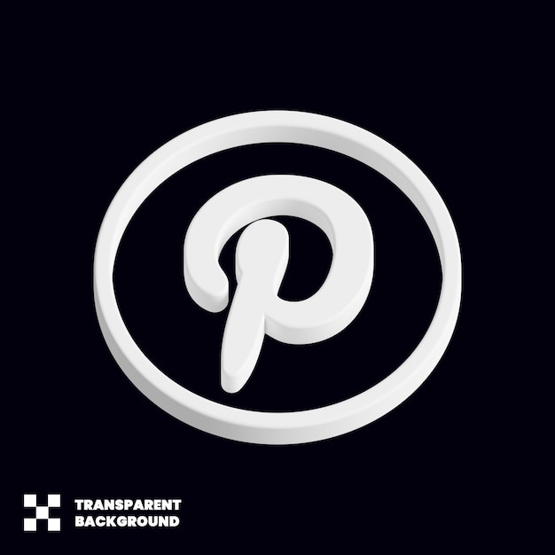 Social Media Icon 3D van Pinterest