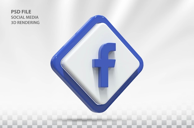 Social media icon facebook 3d render