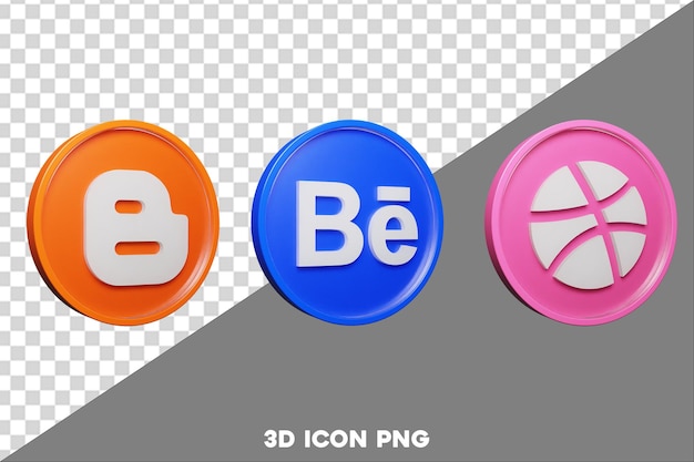 Social media icon pack 3d