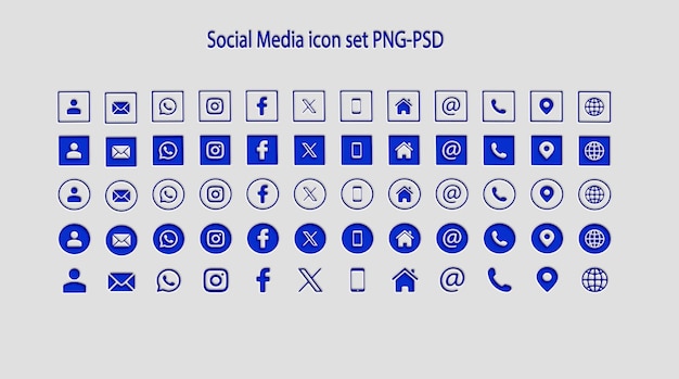 소셜 미디어 아이콘 세트 png psd