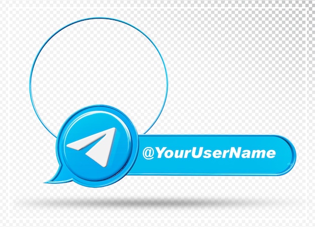 Social media icon telegram label 3d