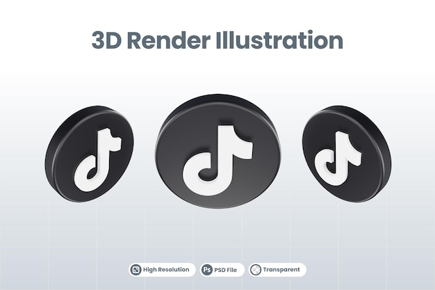 Social media icon tiktok logo isolated 3d render