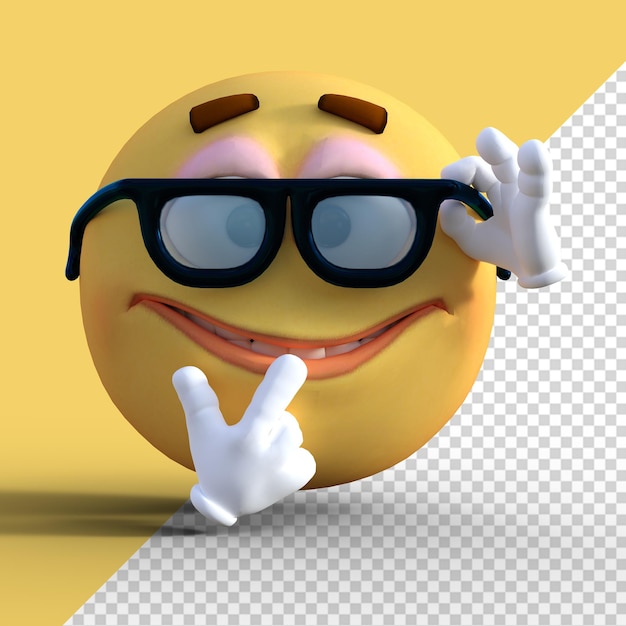 Social media icons 3d smile emoji character illustration