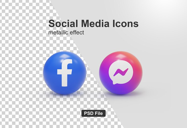 ソーシャルメディアアイコンFacebookとメッセンジャー