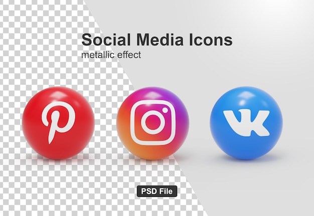 PSD Иконки социальных сетей pinterest и instagram