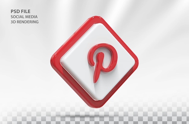 Social Media Icoon Pinterest 3d render