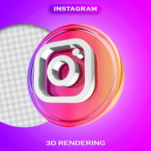 Icona di rendering 3d di instagram di social media isolata