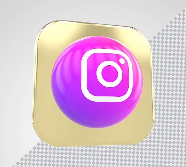 Social media instagram 3d rendering