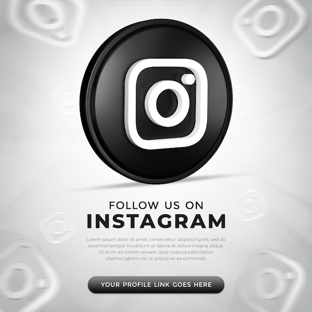 3d 렌더링의 소셜 미디어 Instagram 앱 아이콘