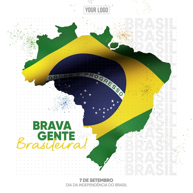 PSD social media instagram feed template independence from brazil brave brazilian people!