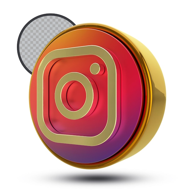 Rendering 3d dell'icona di social media instagram