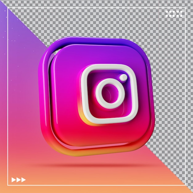 Концепция значка социальных сетей instagram 3d рендеринг