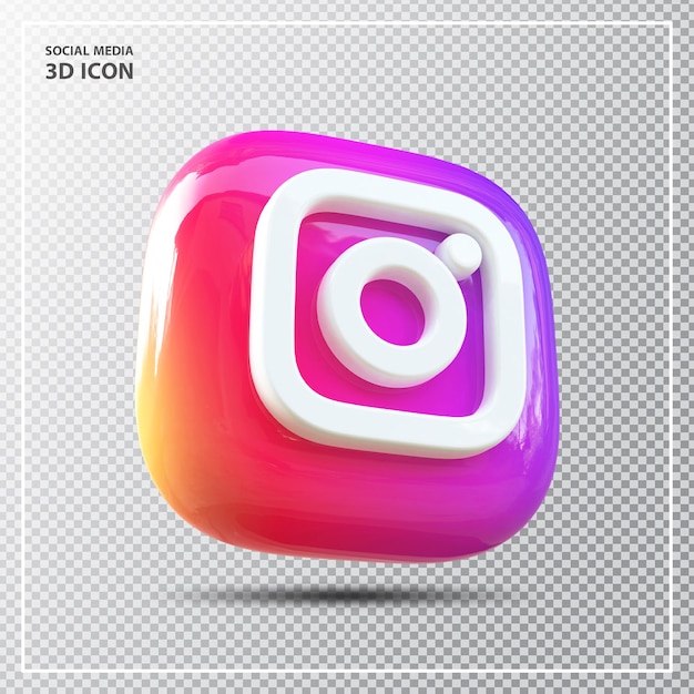 PSD social media instagram icona elemento 3d rendering