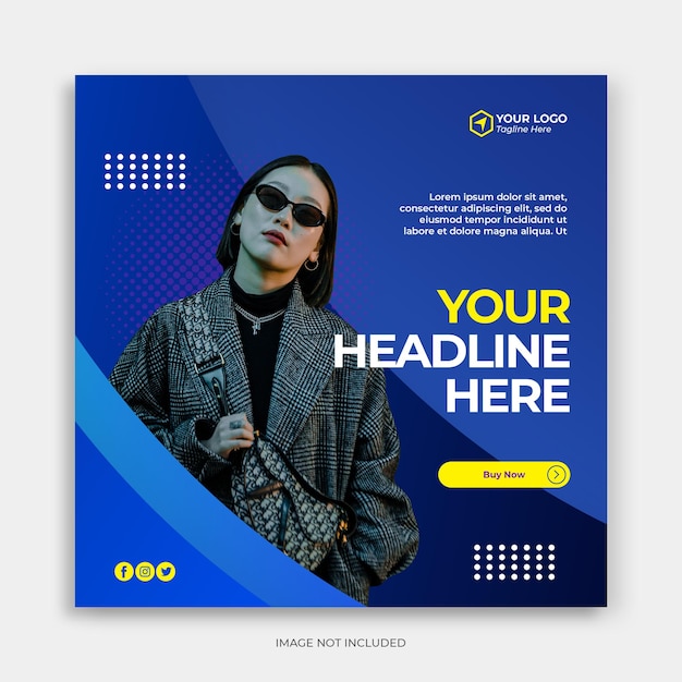 PSD social media instagram post banner template with fashion sale concept instagram template fashion