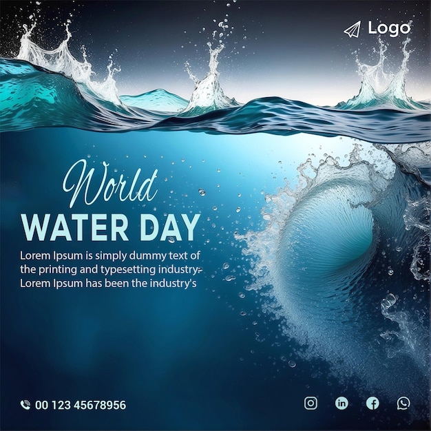 PSD social media instagram post banner for world water day