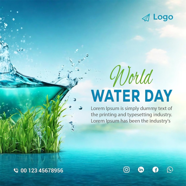 PSD social media instagram post banner for world water day