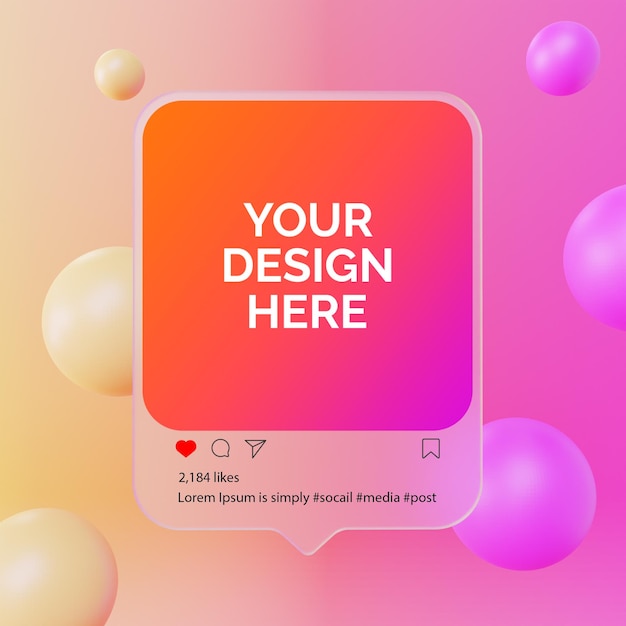 PSD social media instagram post frame mockup