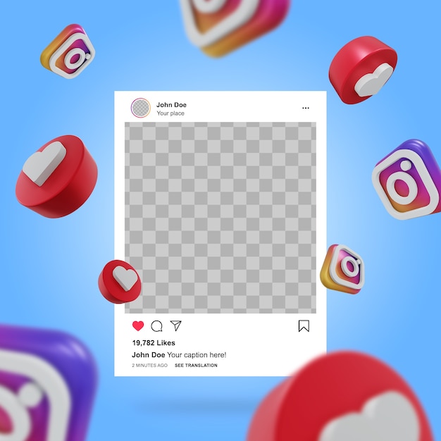 Mockup di post di instagram sui social media