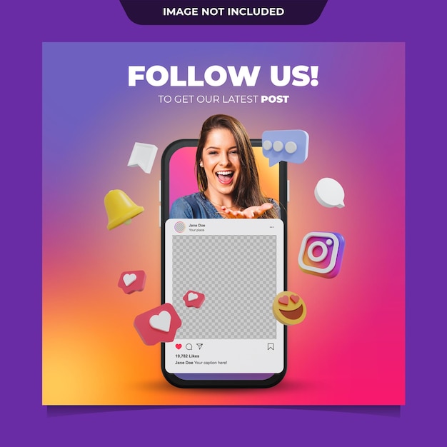 Mockup di post di instagram sui social media