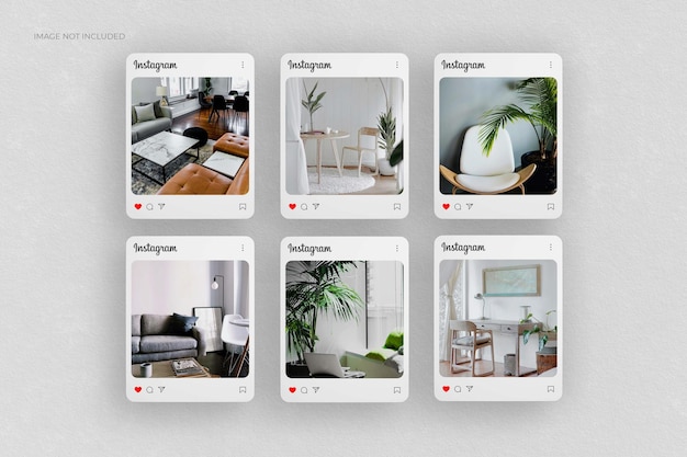 Modello di rendering post instagram di social media