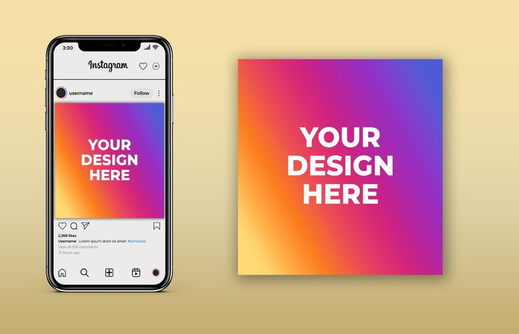 Social media Instagram post template ui interface