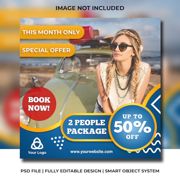 PSD social media instagram travel promotion template