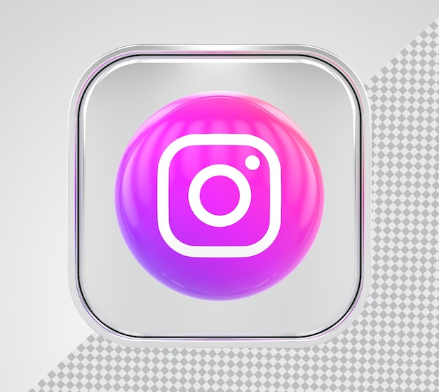 PSD rendering 3d di instagram di social media