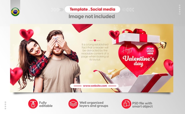 Social media-kunst voor detailhandelsverkopen voor valentijnsdagcampagnes