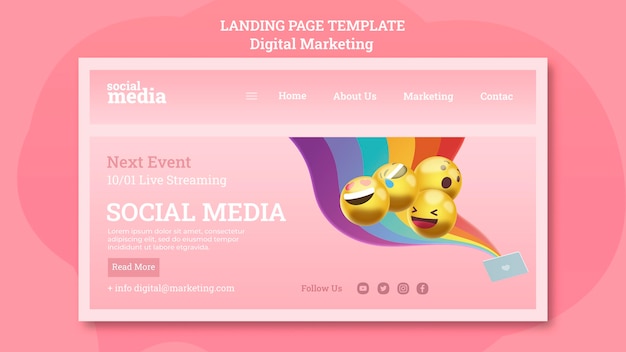 Social media landing page