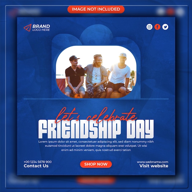 Social media light's celebrate friendship day post banner square flyer wishes design template