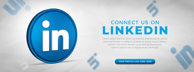 Social media linkedin app icon in 3d rendering