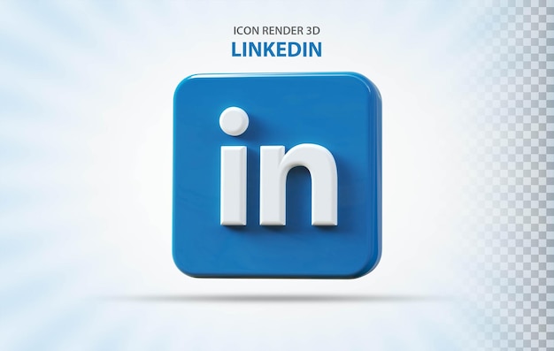 PSD rendering 3d dell'icona linkedin dei social media