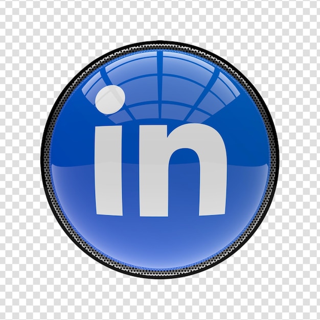 PSD rendering 3d dell'icona linkedin dei social media