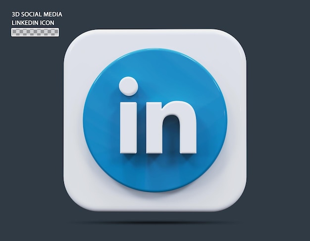 Social media linkedin pictogram concept 3d render