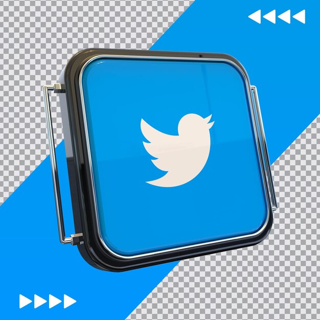social media logo 3d rendering