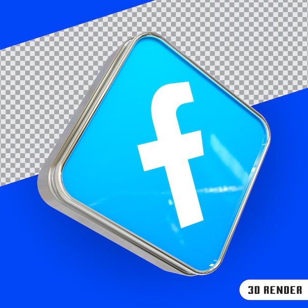 Rendering 3d del logo e dell'icona dei social media