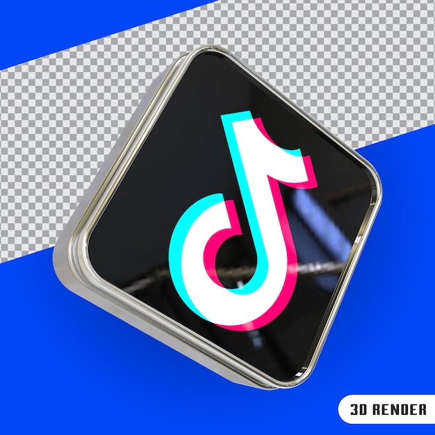 Social media logo and icon 3d rendering