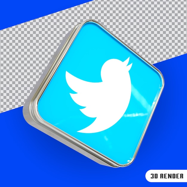 Rendering 3d del logo e dell'icona dei social media