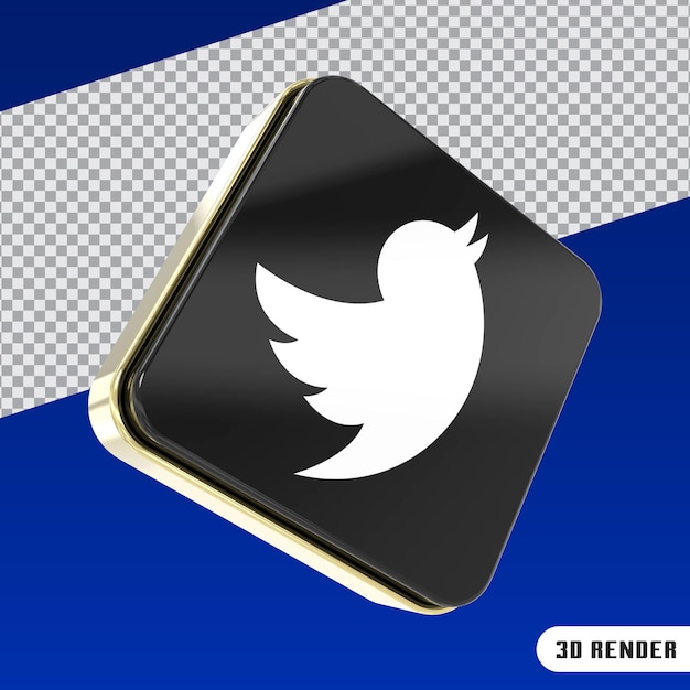 Rendering 3d del logo e dell'icona dei social media